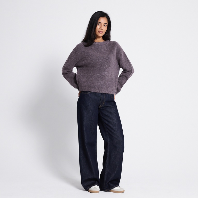 Basic knit sweater "Sadie" Heather Purple